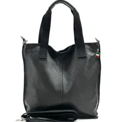 Florence Echtleder Damen schwarz Shopper OTF161S
