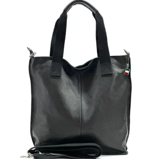 Florence Echtleder Damen schwarz Shopper OTF161S