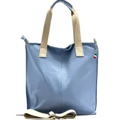 Florence Echtleder Damen hellblau Shopper OTF161H
