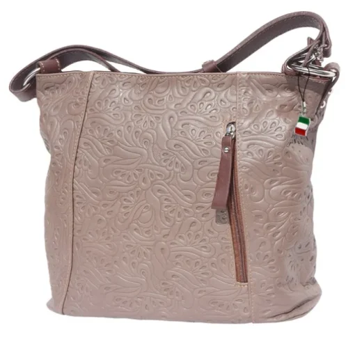 Florence Echtleder Damen taupe braun Henkeltasche OTF130C
