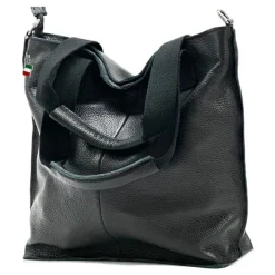 Florence Echtleder Damen schwarz Shopper OTF161S