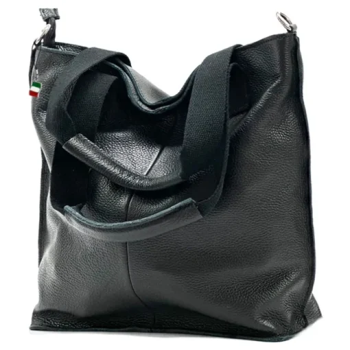 Florence Echtleder Damen schwarz Shopper OTF161S