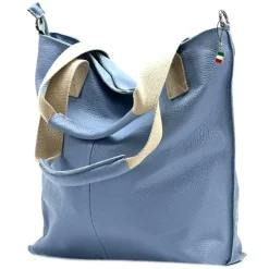 Florence Echtleder Damen hellblau Shopper OTF161H