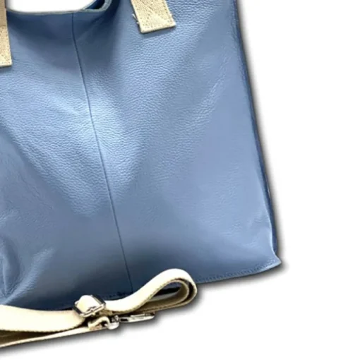 Florence Echtleder Damen hellblau Shopper OTF161H