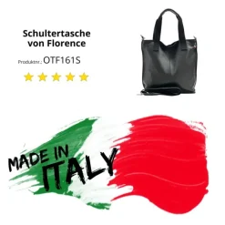 Florence Echtleder Damen schwarz Shopper OTF161S