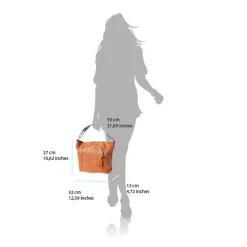 Florence Echtleder Damen taupe braun Henkeltasche OTF130C