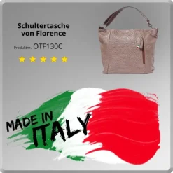 Florence Echtleder Damen taupe braun Henkeltasche OTF130C
