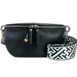 Florence Echtleder Gürteltasche Damen schwarz Bauchtasche Jugend Damen OTF807S
