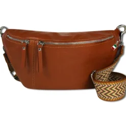 Florence Echtleder Gürteltasche Damen extra groß hellbraun Bauchtasche Jugend OTF821C