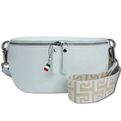 Florence Echtleder Gürteltasche Damen weiß Bauchtasche Jugend Damen OTF807W