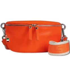 Florence Echtleder Gürteltasche Damen orange Bauchtasche Jugend OTF807O