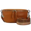 Florence Echtleder Gürteltasche Damen hellbraun Bauchtasche Jugend OTF807C