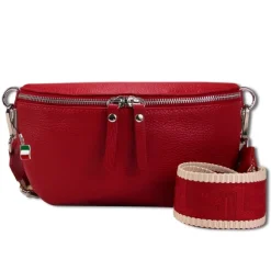 Florence Echtleder Gürteltasche Damen rot Bauchtasche Jugend OTF807R
