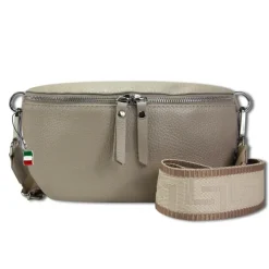 Florence Echtleder Gürteltasche Damen taupe Bauchtasche Jugend OTF807N