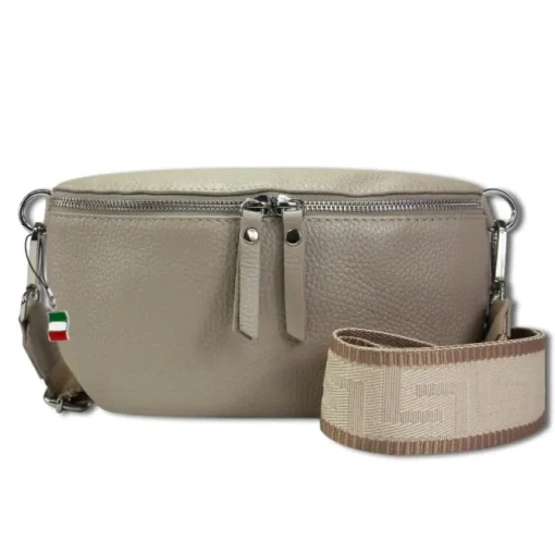Florence Echtleder Gürteltasche Damen taupe Bauchtasche Jugend OTF807N