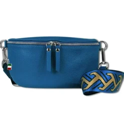 Florence Echtleder Gürteltasche Damen blau Bauchtasche Jugend Damen OTF807M