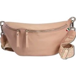 Florence Echtleder Gürteltasche Damen extra groß rosa Bauchtasche Jugend OTF821A