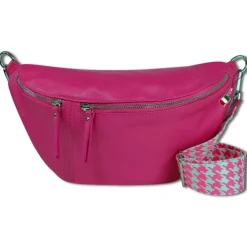 Florence Echtleder Gürteltasche Damen extra große fuchsia Bauchtasche Jugend OTF821P