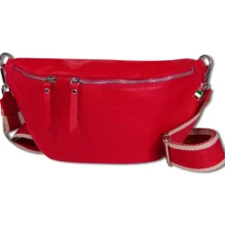 Florence Echtleder Gürteltasche Damen extra groß rot Bauchtasche Jugend OTF821R
