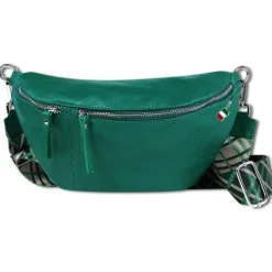 Florence Echtleder Gürteltasche Damen extra groß hellgrün Bauchtasche Jugend OTF821L