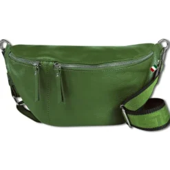 Florence Echtleder Gürteltasche Damen extra groß grün Bauchtasche Jugend OTF821G