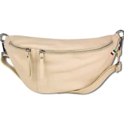 Florence Echtleder Gürteltasche extra groß Damen beige Bauchtasche Jugend OTF820I