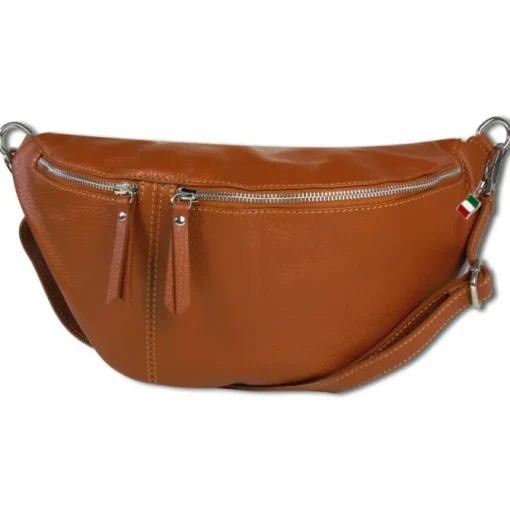Florence Echtleder Gürteltasche extra groß Damen hellbraun Bauchtasche Jugend OTF820C