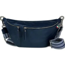 Florence Echtleder Gürteltasche Damen extra groß blau Bauchtasche Jugend OTF821B