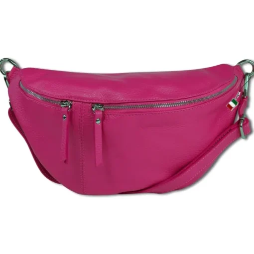 Florence Echtleder Gürteltasche extra groß Damen fuchsia Bauchtasche Jugend OTF820P