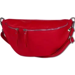 Florence Echtleder Gürteltasche extra groß Damen rot Bauchtasche Jugend OTF820R