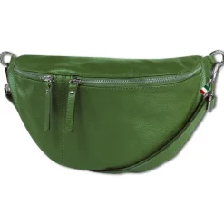 Florence Echtleder Gürteltasche extra groß Damen grün Bauchtasche Jugend OTF820G