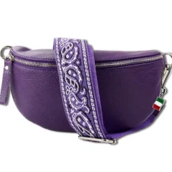 Florence Echtleder Gürteltasche Damen lila Bauchtasche Jugend OTM808V