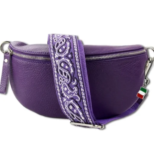 Florence Echtleder Gürteltasche Damen lila Bauchtasche Jugend OTM808V