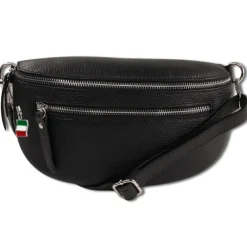 Florence Echtleder Gürteltasche Damen schwarz Bauchtasche OTM801S