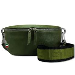 Florence Echtleder Gürteltasche Damen grün Bauchtasche Jugend OTF807G