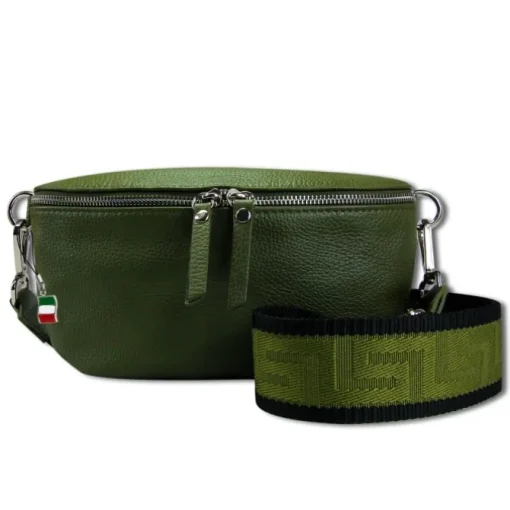 Florence Echtleder Gürteltasche Damen grün Bauchtasche Jugend OTF807G