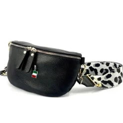 Florence Echtleder Gürteltasche Damen schwarz Bauchtasche Jugend Damen OTF807S
