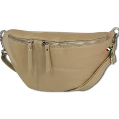 Florence Echtleder Gürteltasche Damen extra groß taupe Bauchtasche Jugend OTF821N