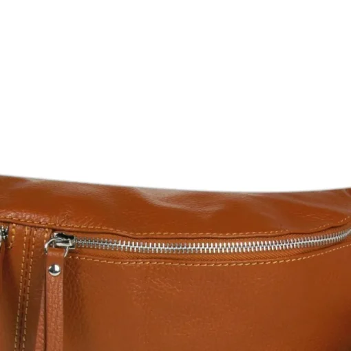 Florence Echtleder Gürteltasche extra groß Damen hellbraun Bauchtasche Jugend OTF820C