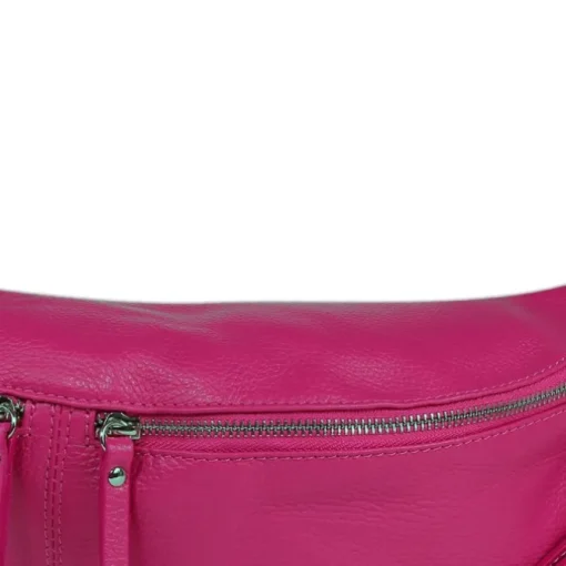 Florence Echtleder Gürteltasche extra groß Damen fuchsia Bauchtasche Jugend OTF820P