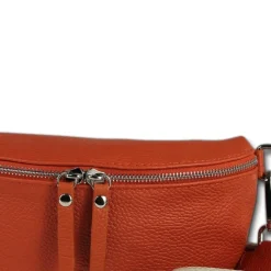 Florence Echtleder Gürteltasche Damen papaya orange Bauchtasche Jugend OTF807E