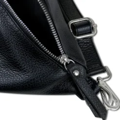 Florence Echtleder Gürteltasche extra groß Damen schwarz Bauchtasche Jugend OTF821S