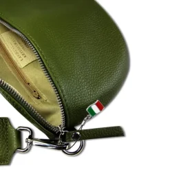 Florence Echtleder Gürteltasche Damen grün Bauchtasche Jugend OTF807G