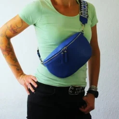 Florence Echtleder Gürteltasche Damen blau Bauchtasche Jugend Damen OTF807M
