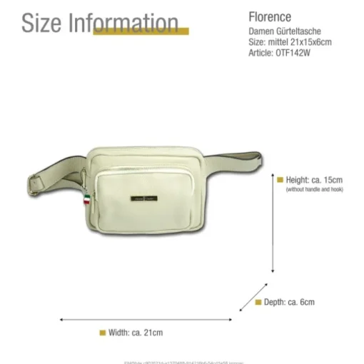 Florence Echtleder Gürteltasche Damen beige Bauchtasche Jugend Damen OTF142W