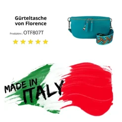 Florence Echtleder Gürteltasche Damen türkis Bauchtasche Jugend Damen OTF807T