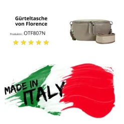 Florence Echtleder Gürteltasche Damen taupe Bauchtasche Jugend OTF807N