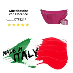 Florence Echtleder Gürteltasche Damen extra große fuchsia Bauchtasche Jugend OTF821P