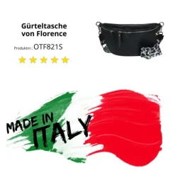 Florence Echtleder Gürteltasche extra groß Damen schwarz Bauchtasche Jugend OTF821S