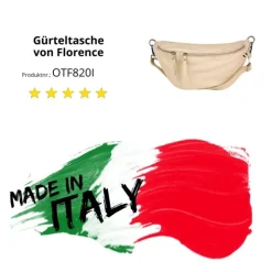 Florence Echtleder Gürteltasche extra groß Damen beige Bauchtasche Jugend OTF820I